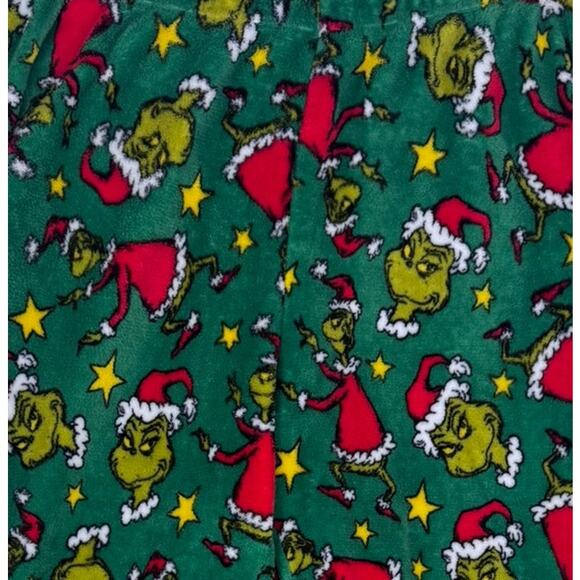 Dr. Suess The Grinch 2X Green Fleece Lounge Pants Pajamas - Picture 2 of 8